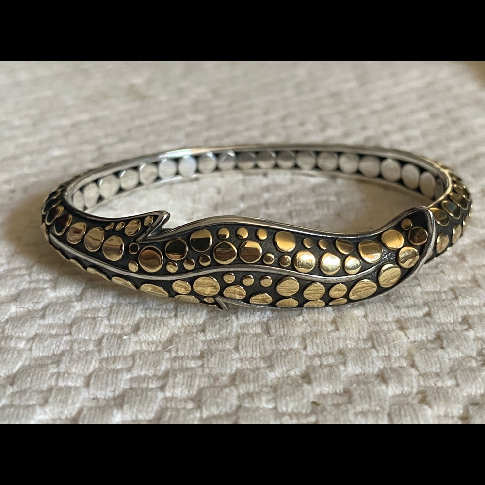 John Hardy frangipani leaf bracelet 18k & sterling